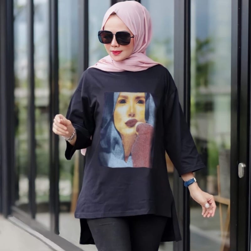 JF Kaos Oversize Penguin Wanita LD 130