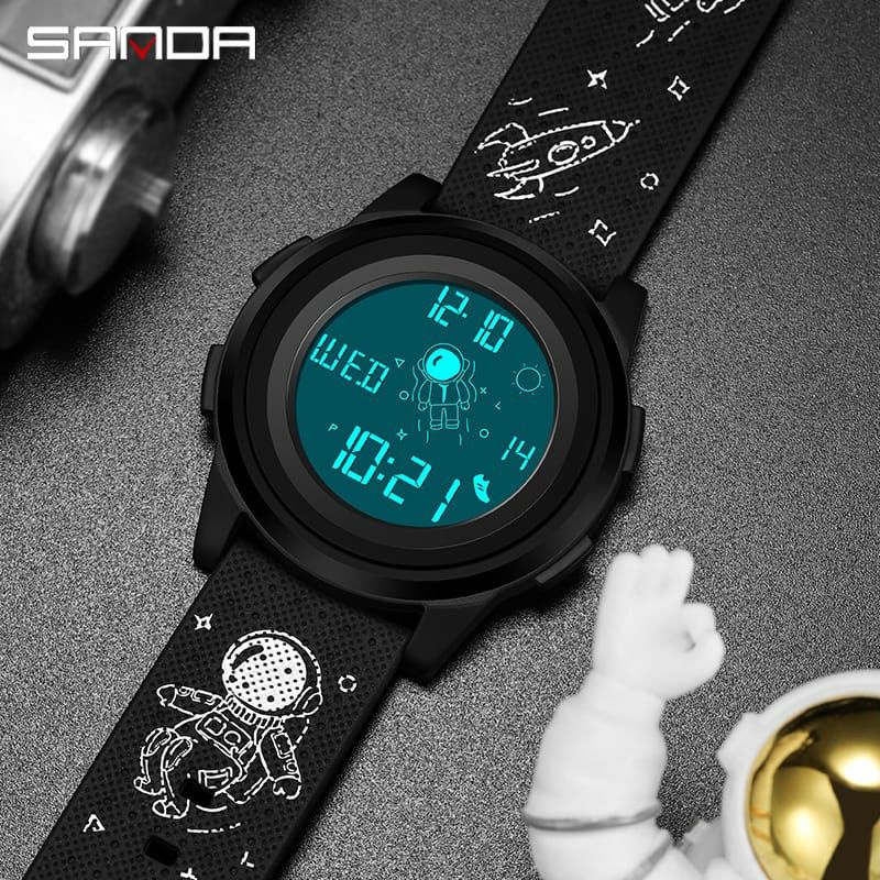 VIRAL SANDA 2122 Jam Tangan Pria Wanita Digital EL Backlight Sport Watch Anti Air