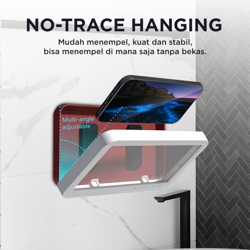 kasus tahan air ponsel case hp holder kotak penyimpanan handphone magic box kamar mandi waterproof