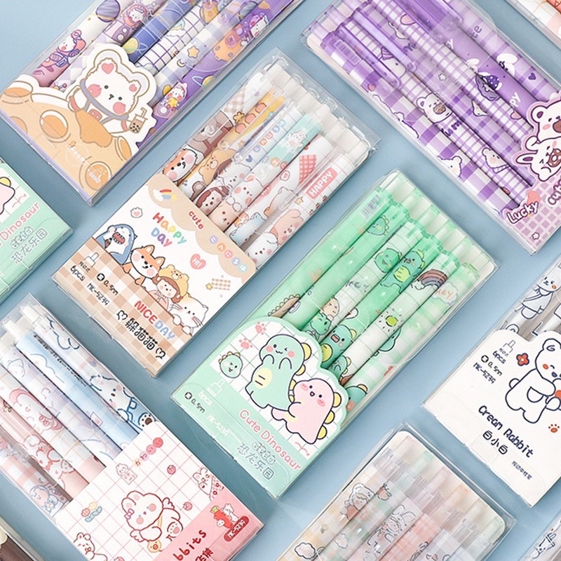 

Pulpen 0.5mm Black Ink Retractable Gel Pen School Office Push-Type Bullet Nib Pen