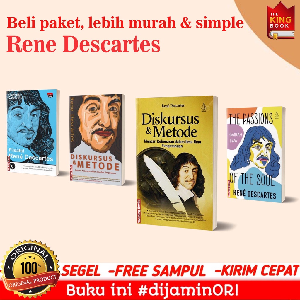 Paket Buku Rene Descartes/Filsafat Descartes/Diskursus dan Metode/The Passions of The Soul/Gairah Ji