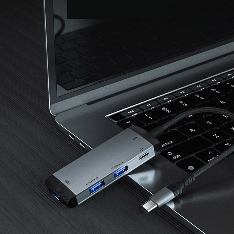 Zzz Hub Splitter 4 Port USB 3.0 Tipe-C Slim Compact 5Gb Untuk Keyboard Laptop