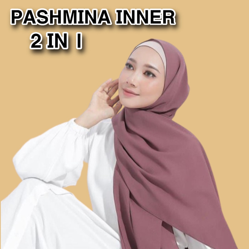 TERMURAH PASHMINA INNER 2IN1 / PASHMINA CERUTY BABY DOLL 180*75 PREMIUM