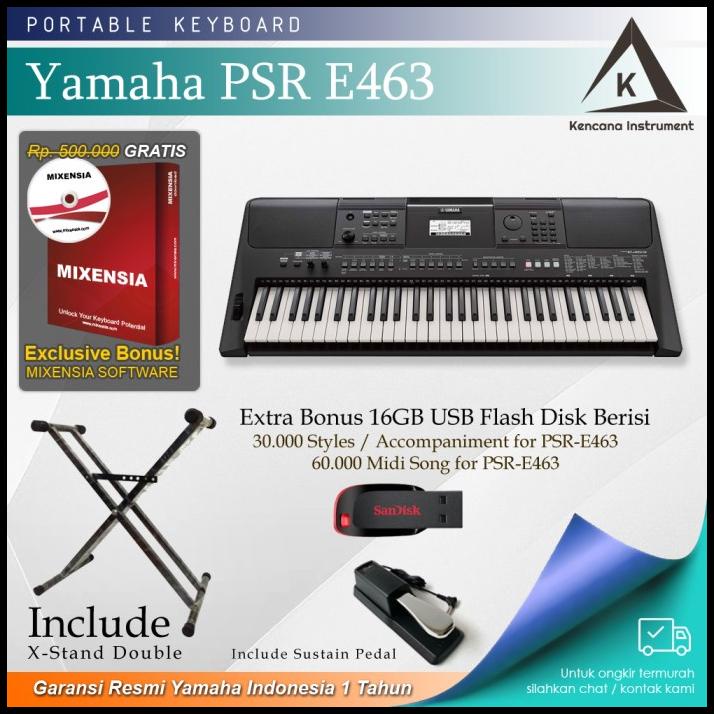 Keyboard Yamaha Psr E463 + Stand + Sustain Pedal / Psre463 / Psr E 463