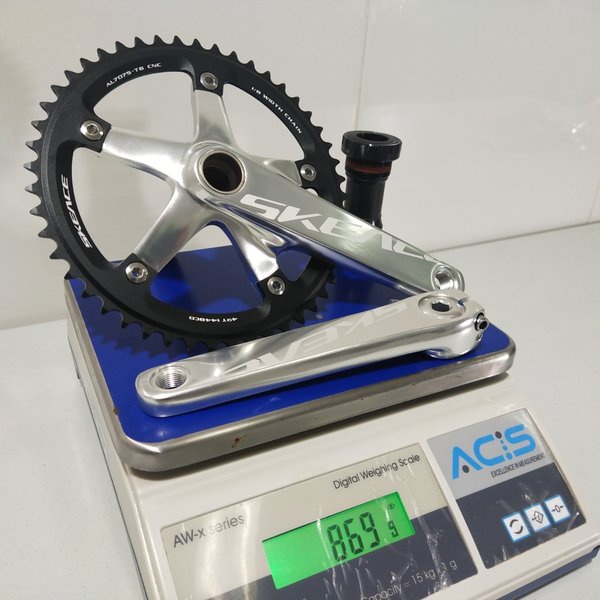 Crankset Skeace Hollowtech Black Silver 48T