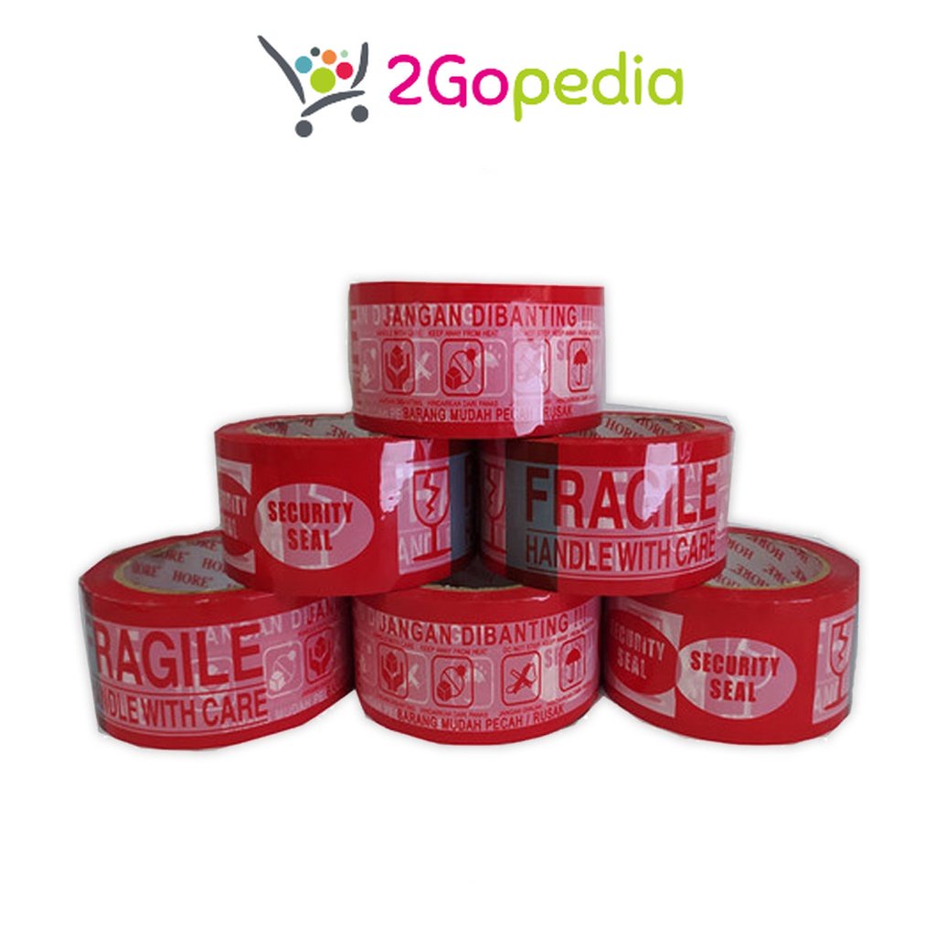 

Isolasi Lakban 2 inch / 48 mm Fragile Merah Grosir Murah Atk