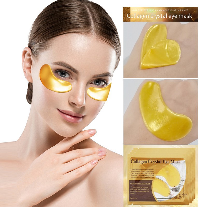 1 PASANG Masker Mata COLLAGEN CRYSTAL GOLD EYE BAG MASK EYEMASK Kantong Black Panda Anti Aging Wrinkle Emas