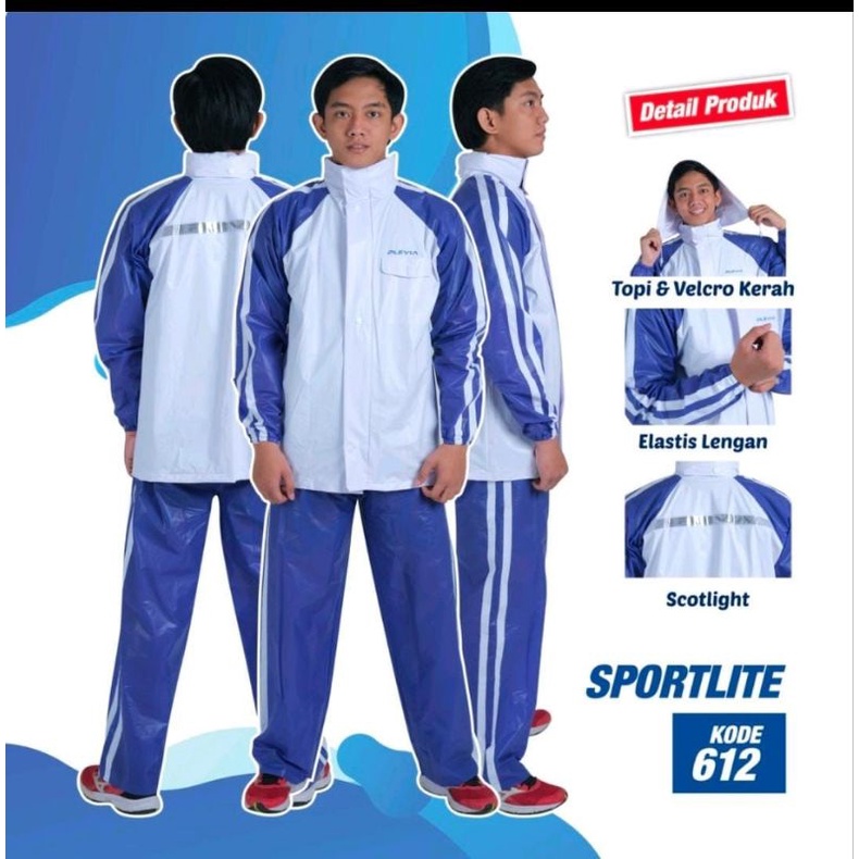 Jas Hujan Setelan Jaket Celana Plevia Sportlite 612 PVC