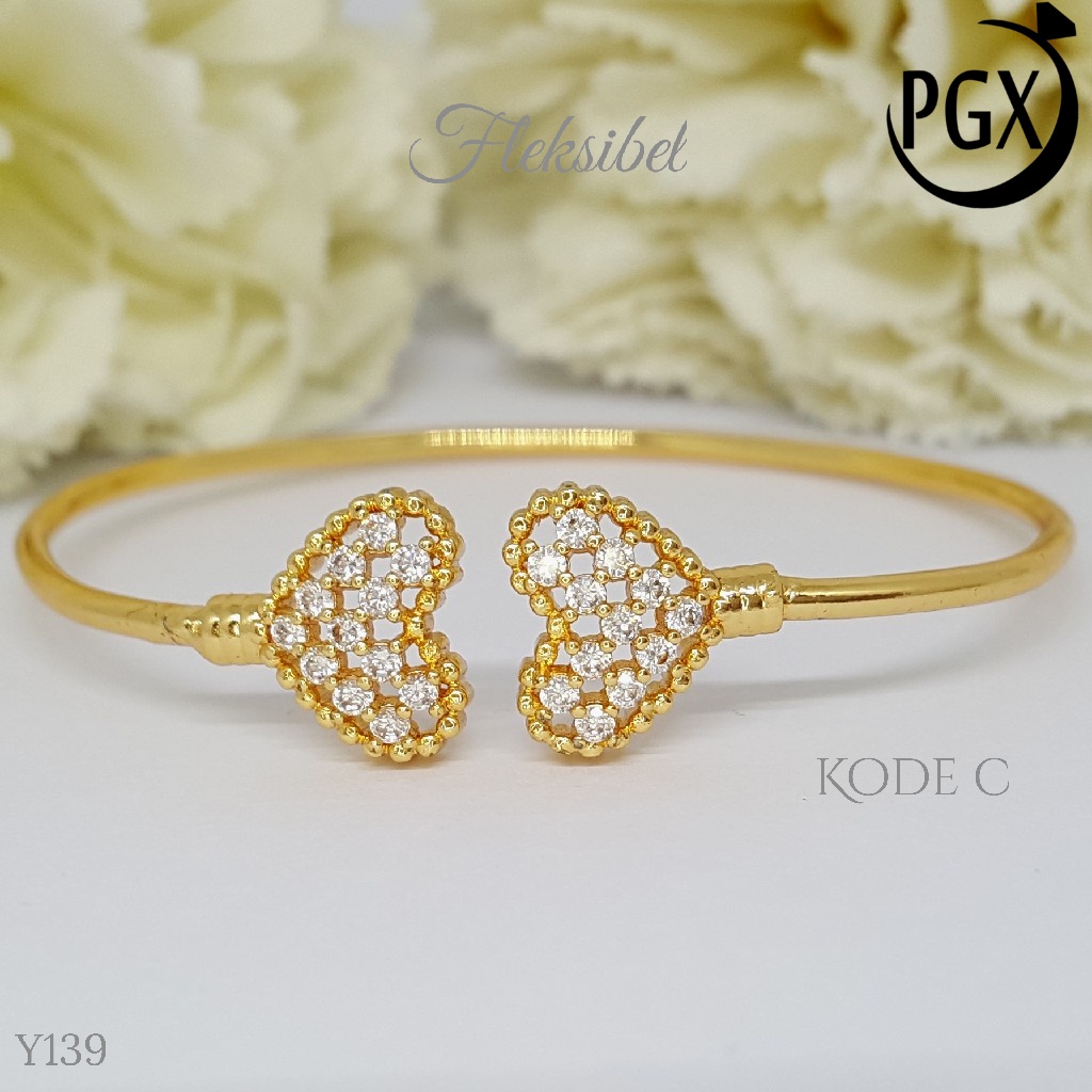 PGX Gelang Xuping Wanita Bangkok Bangle Aksesoris Perhiasan Lapis Emas - Y139