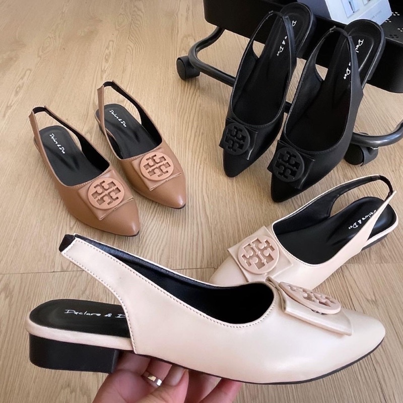 DECLARE&amp;DEE SEPATU HEELS WANITA PARIS FLOWERS/ TR HIGH 2,5CM