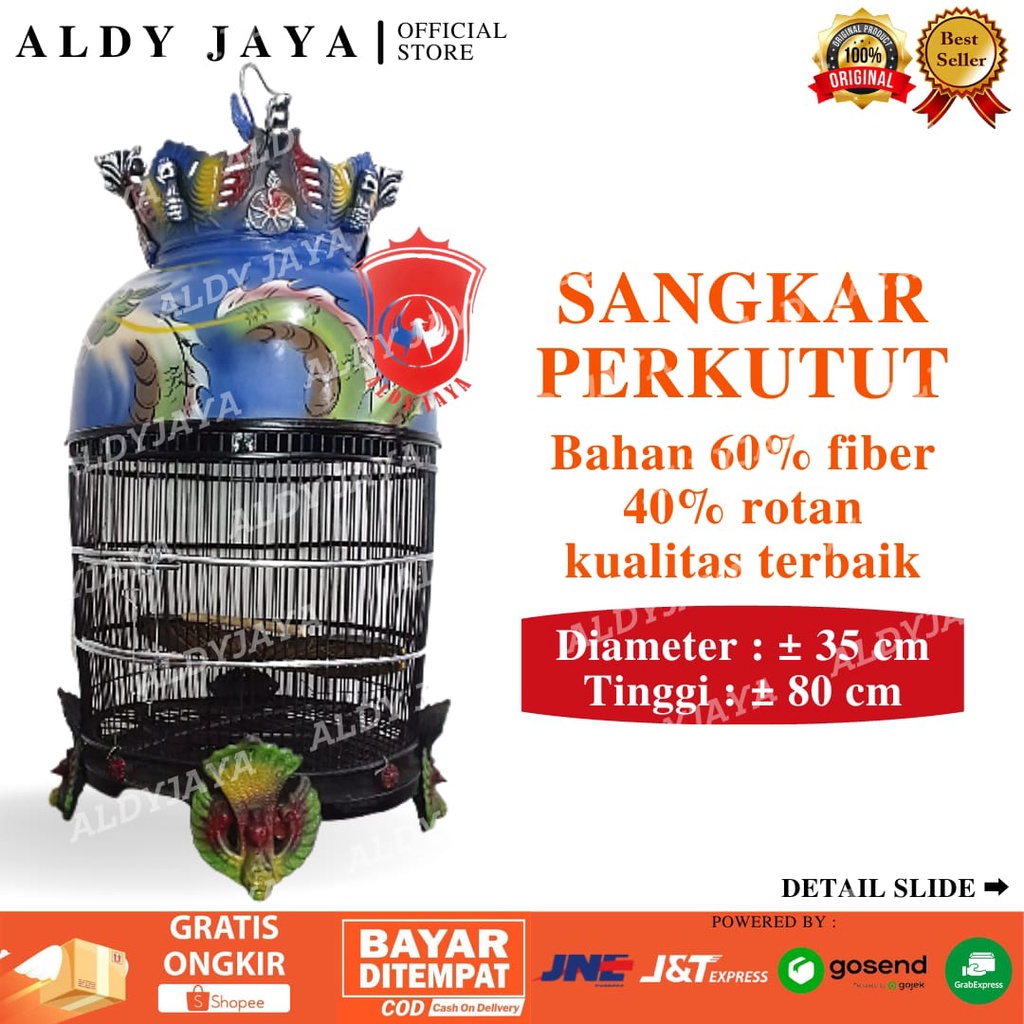 ALDY JAYA - SANGKAR PERKUTUT FIBER MAHKOTA KAKI MERAK