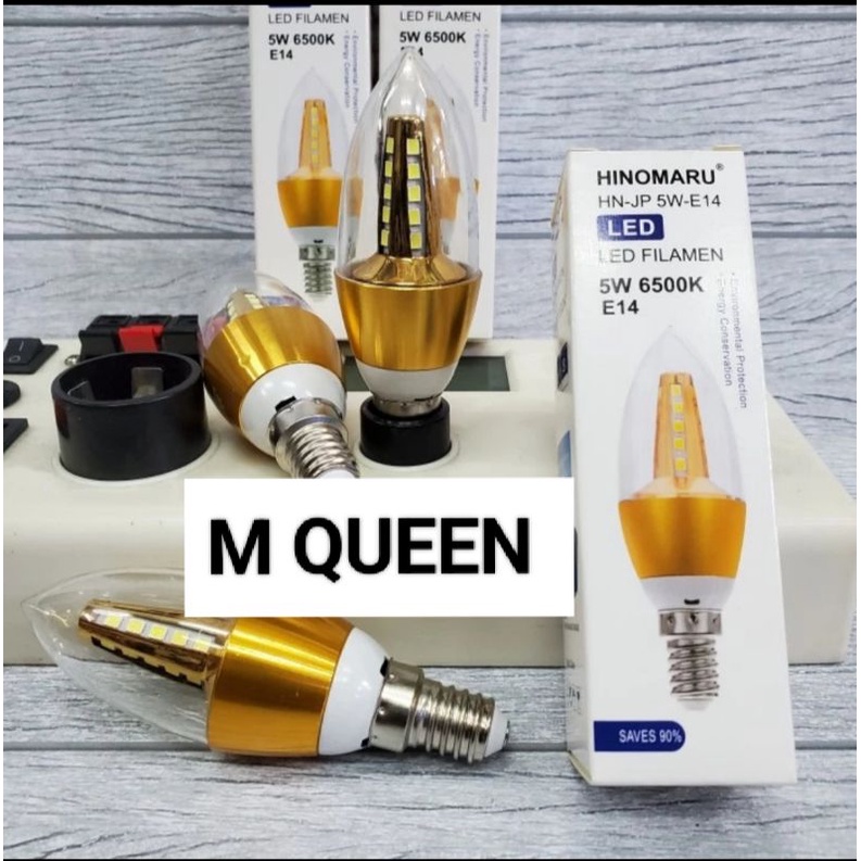 HINOMARU LAMPU LED CANDLE 5W 5 WATT E14 FILAMEN