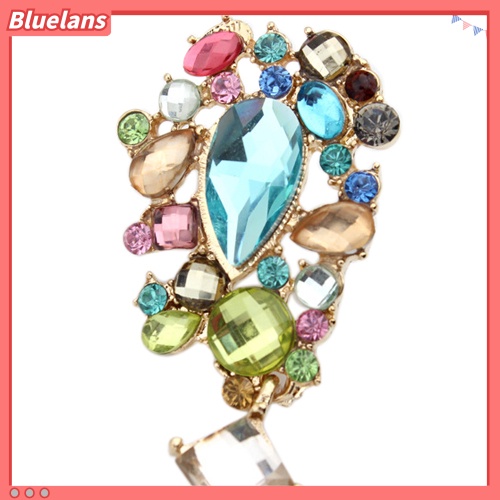 Bluelans Anting Tusuk Gantung Wanita Hias Berlian Imitasi Multi Warna Untuk Hadiah