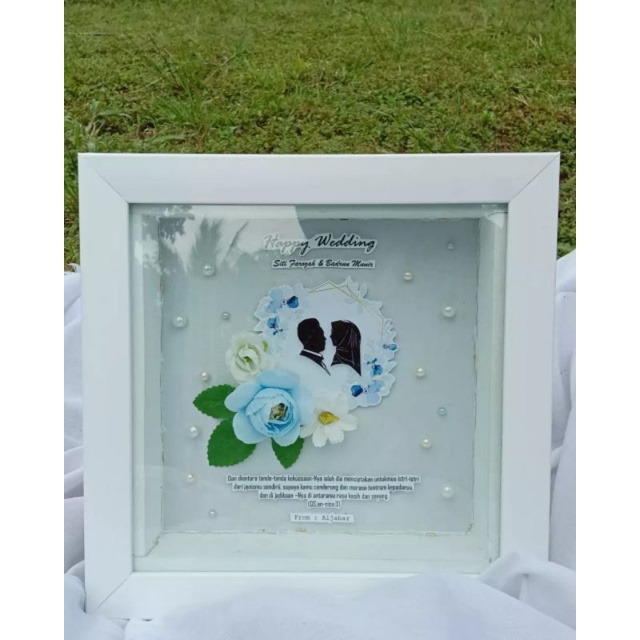 Zaujah crafter Frame 3D/pigura 3Dkado hadiah wedding/nikahan/ulang tahun/wisuda/anniversary bahan ka