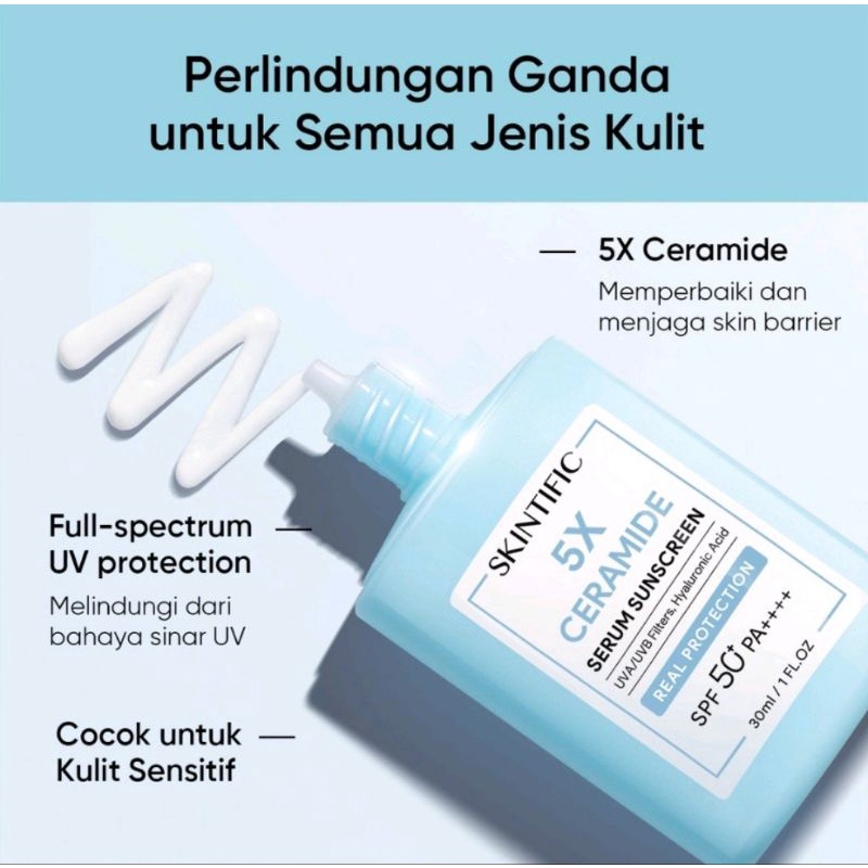 SKINTIFIC - 5x Ceramide Serum Sunscreen SPF 50 PA++++ || Ultra Light Serum Sunscreen SPF 50 PA++++ || All Day Light Sunscreen Mist SPF 50 PA++++