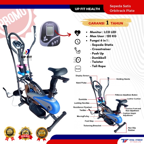 Orbitrack Plat Sepeda Statis Multifungsi Crosstrainer Total Fitnes