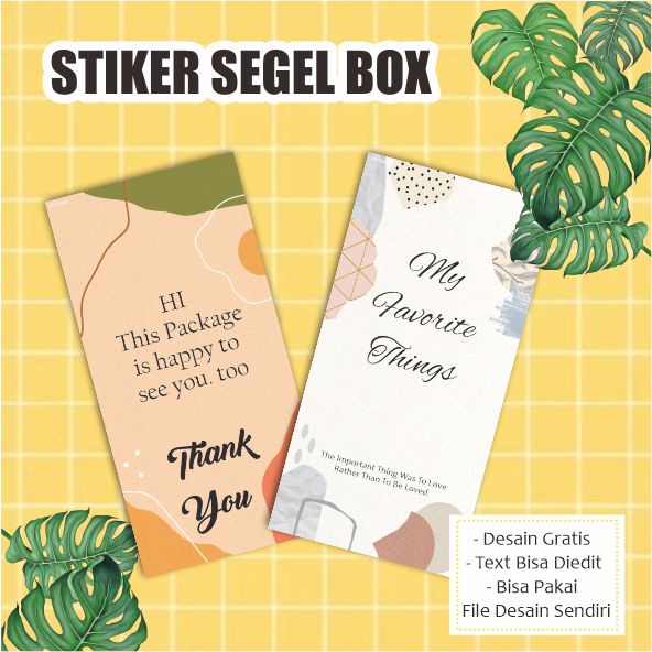 STIKER SEGEL BOX CUSTOM MAKANAN BOTOL/HP/PACKAGING/TOPLES