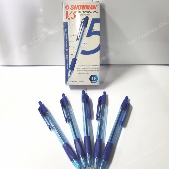 

favorit] Pulpen SNOWMAN V5 biru 0.7mm