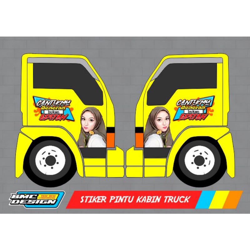 stiker pintu kabin truk ragasa, stiker pintu kabin truk