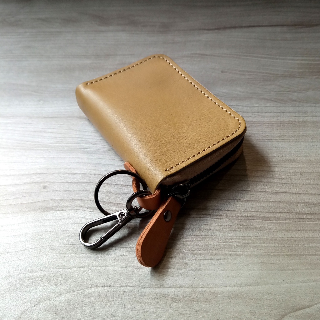 Dompet Gantungan Kunci Mobil Creamy Keyless Leather