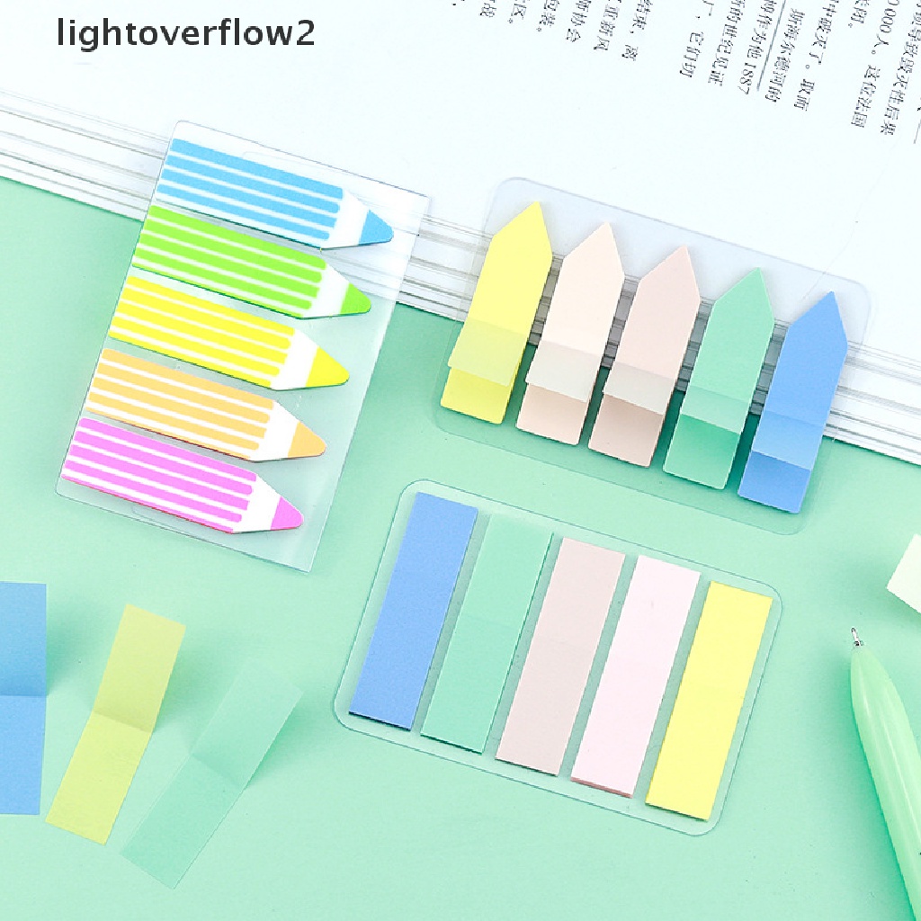 (lightoverflow2) 100 Lembar Sticky Note Warna-Warni Untuk Penanda Buku / Memo