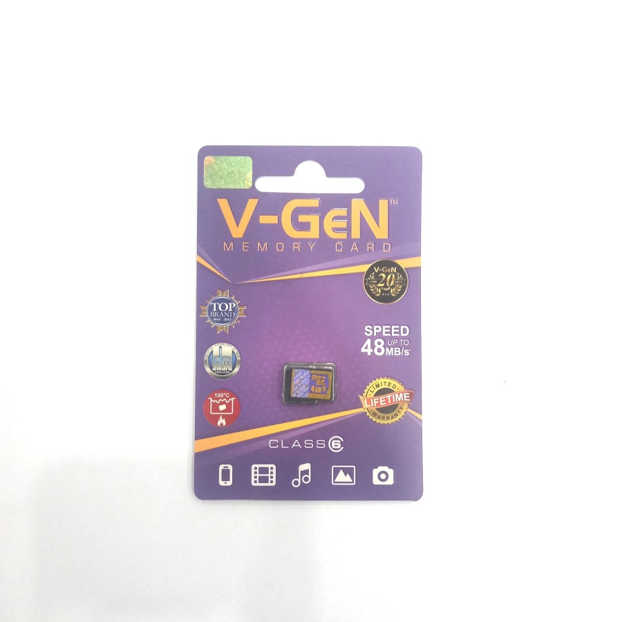 micro sd 4gb v-gen micro memory HP class 6