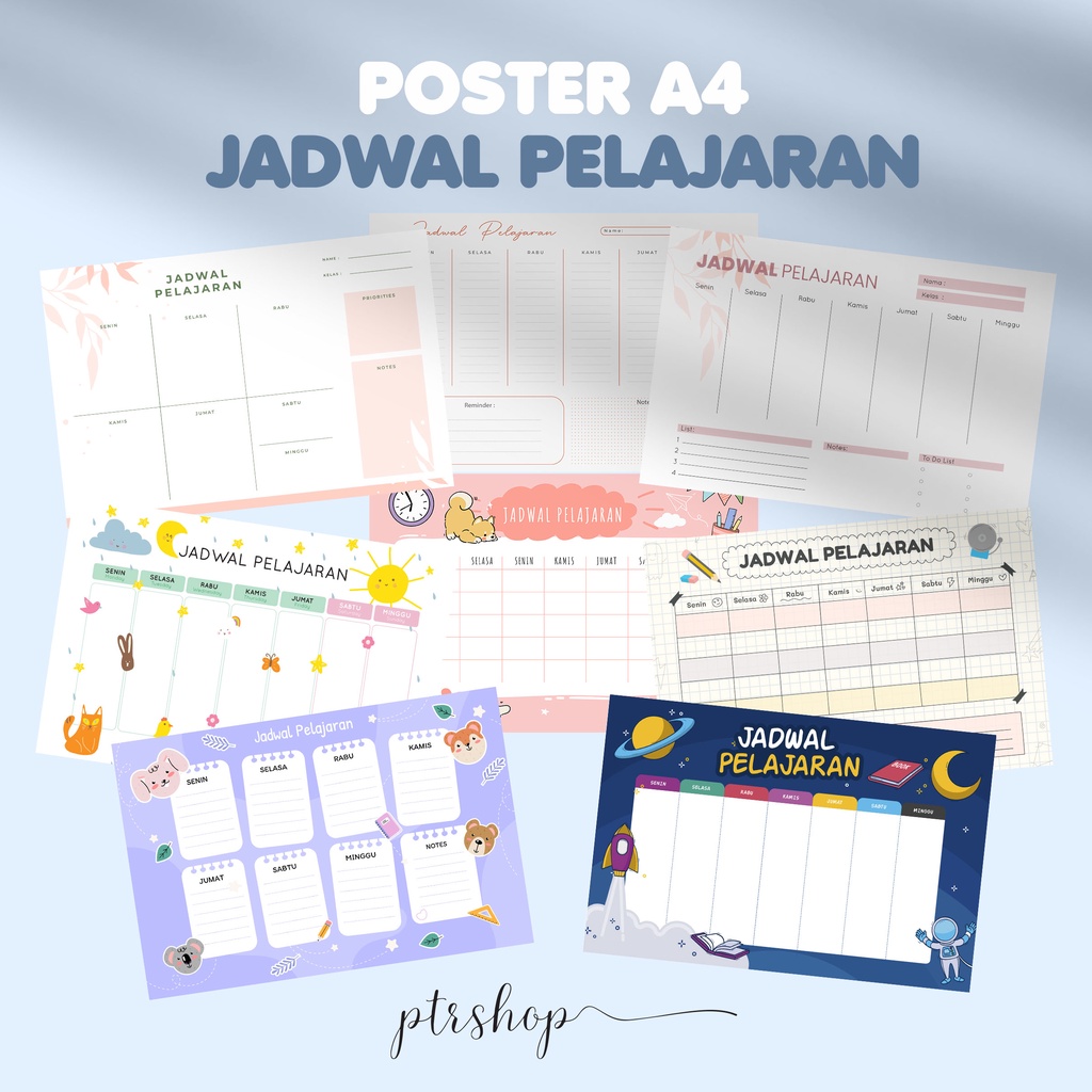 

PROMO POSTER JADWAL PELAJARAN SEKOLAH WEEKLY SCHOOL SCHEDULE 20x30