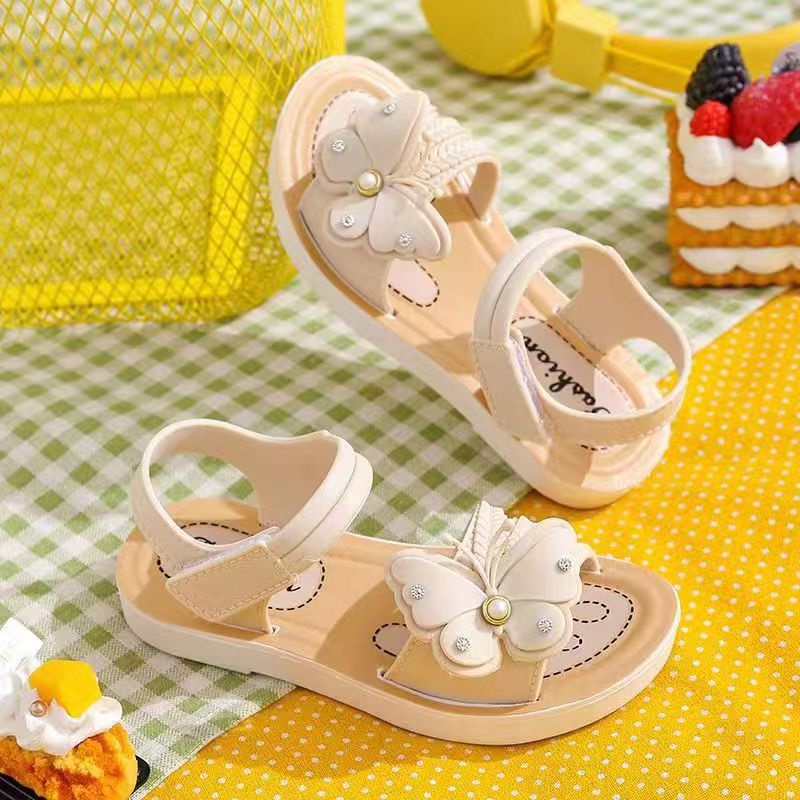 Okaybaby B235 Sandal Flat Kupu Kupu Anak Perempuan Lucu Lembut Import Termurah Kekinian Sendal Casual