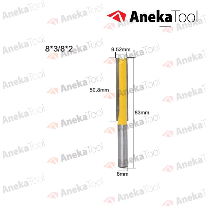 AT Mata Profil Router Lurus Panjang Long Straight Router Bit - 8x50 mm