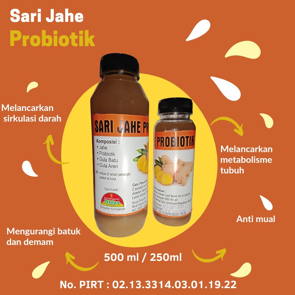 

Extract Sari Jahe Probiotik asli untuk kesehatan 100% Herbal