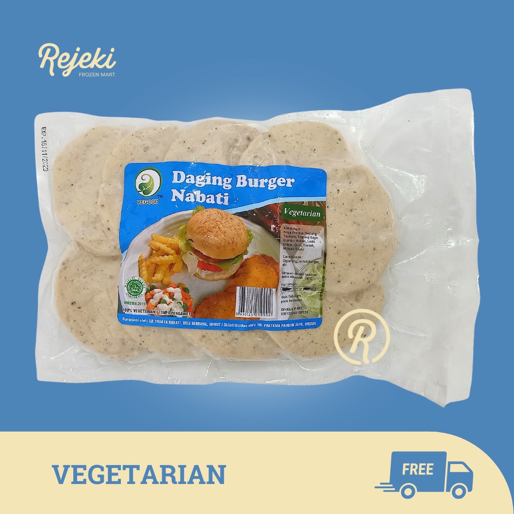 

Vegood Daging Burger Nabati Vegetarian 450gr - Rejeki Frozen Mart