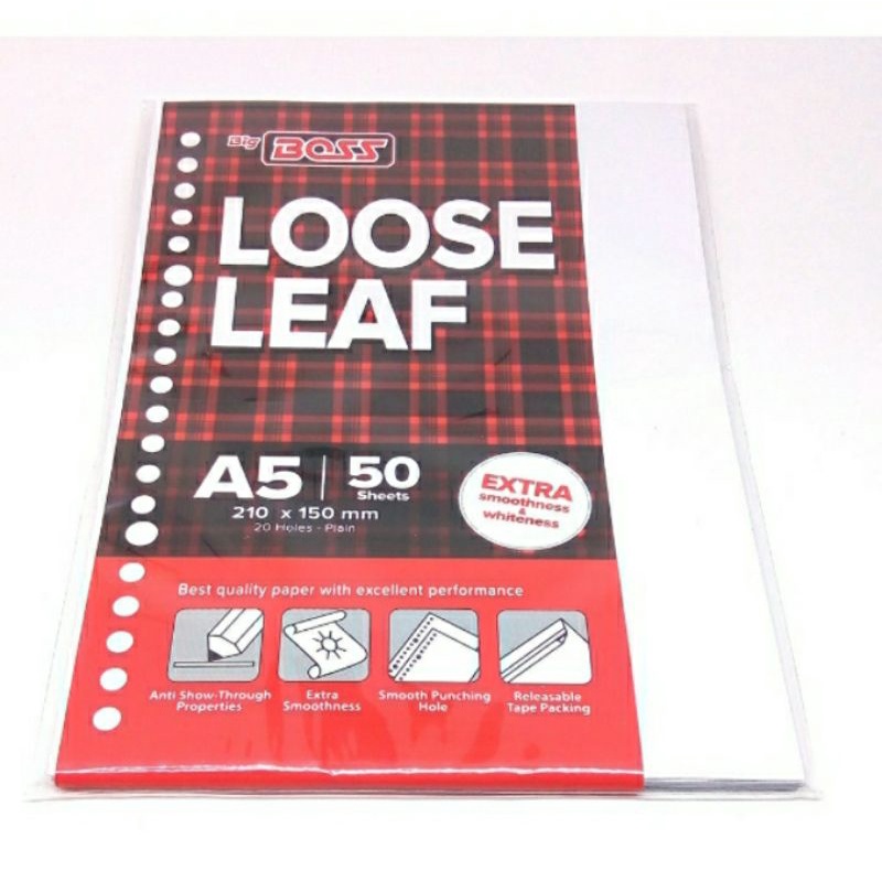 

Loose leaf A5 tidak bergaris