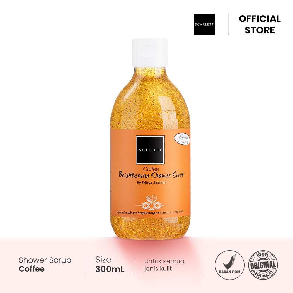 BISA COD Rumah Cantik Scarlett Whitening Shower Scrub Coffee