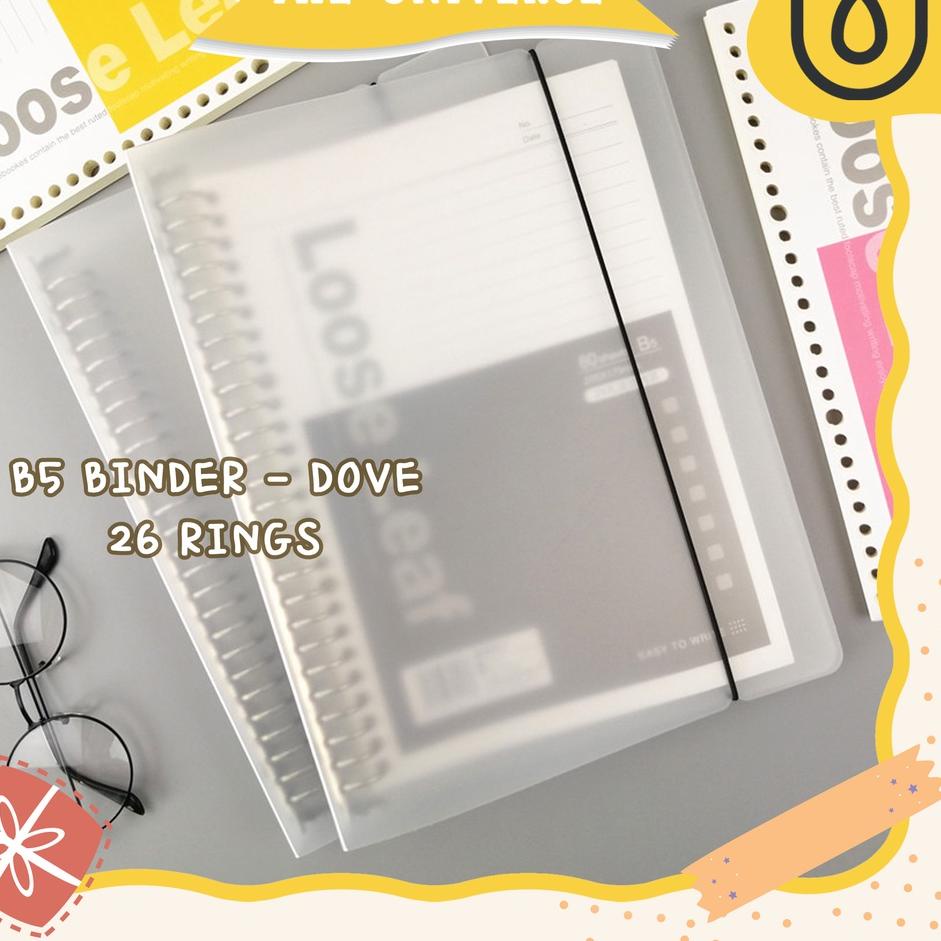 

➞ [THE UNIVERSE] 26 Ring Binder B5 Matte Aesthetic Binder Transparan Dove - ST009 ェ