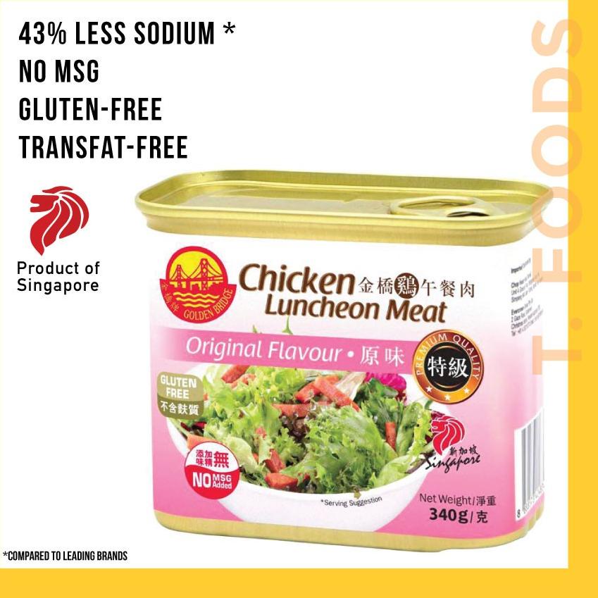 

✨SHOPEE MALL✨ CHICKEN LUNCHEON MEAT SINGAPORE GOLDEN BRIDGE 340g !!!