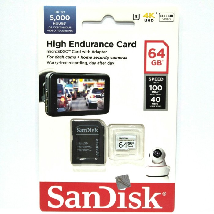 SANDISK MICROSD 64GB ENDURANCE/ MICRO SD 64 GB HIGH ENDURANCE VIDEO MONITORING