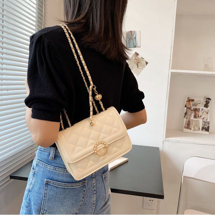 Suhao 2022 rantai baru tas kurir Korea wanita musim panas all-match mahasiswa niche tas Perancis satu bahu ketiak kotak persegi kecil
