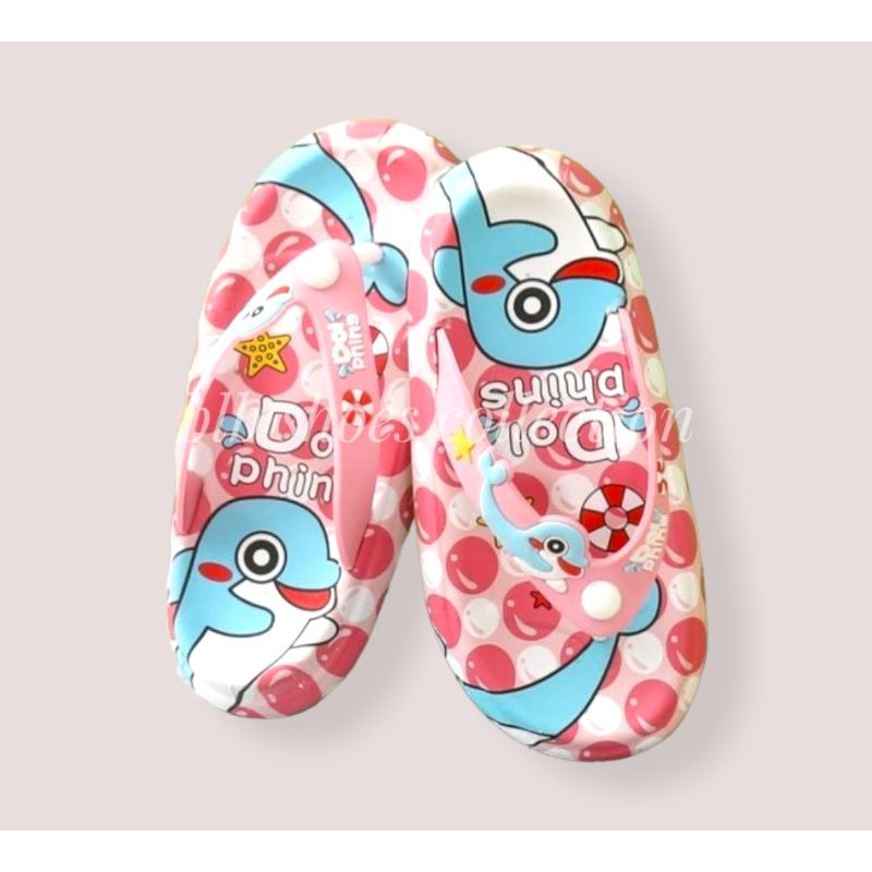 Sandal jepit anak perempuan laki laki sandal jepit anak unisex motif dolphin sandal jepit anak cowok cewek import morif lumba lumba Sandal jepit anak kekinian nyaman