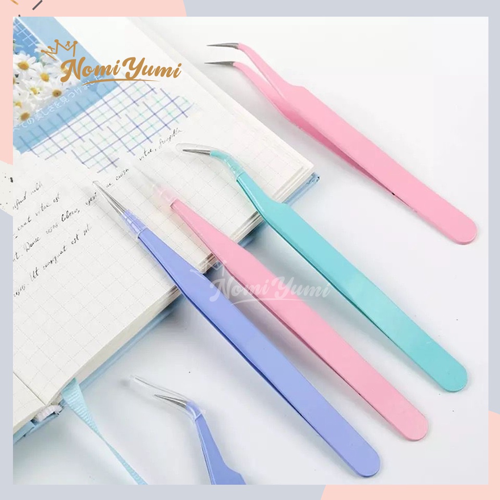 

NomiYumi - Penjepit Stiker Tweezer Tools Scrapbook Tweezer Sticker Pinset Bengkok Pinset Presisi Berwarna Untuk Jurnal