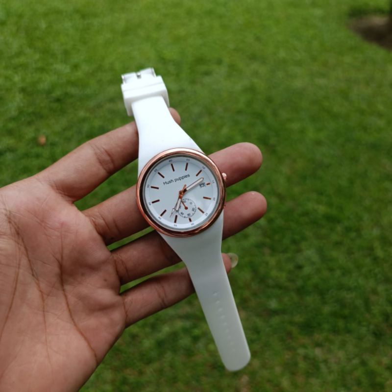 Jam Tangan Cewek Strap Silicon Hust Puppies Fitur Tanggal Aktif Original BESSTSELLER | Jam Tangan Wanita Terbaru Anti air Tali Rubber | Jam Tangan Cewek  Water Resistan Analog Quart