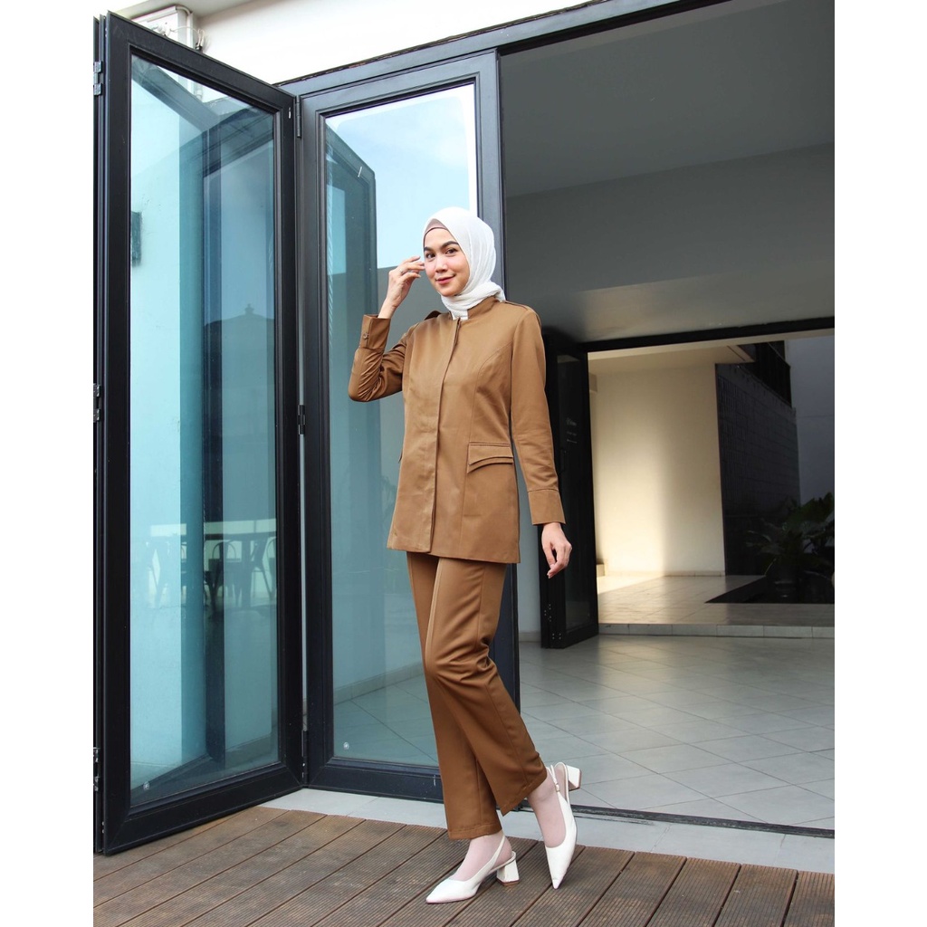 seragam Dinas Wanita Khaki Set Rok Span Blazer Pemda Kheki Stelan Celana Seragam PNS Pemda Tua Baju 