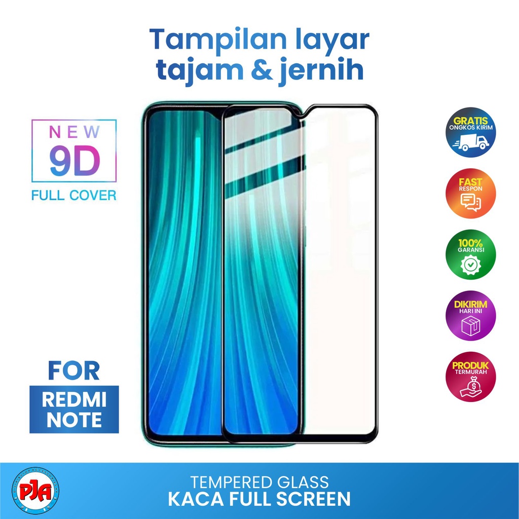 Tempered Glass TG Antigores Kaca Full Screen Xiaomi Redmi Note 4 4X 5 6 7 8 9 10 5A 5 Pro 9S 10S 10 Pro