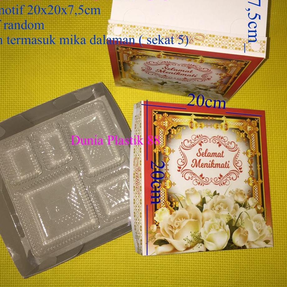 

Terbaru! isi50set DUS MOTIF + MIKA 20x20CM SEKAT 5 box kardus kotak kertas tempat bekal makan nasi hatajan ン