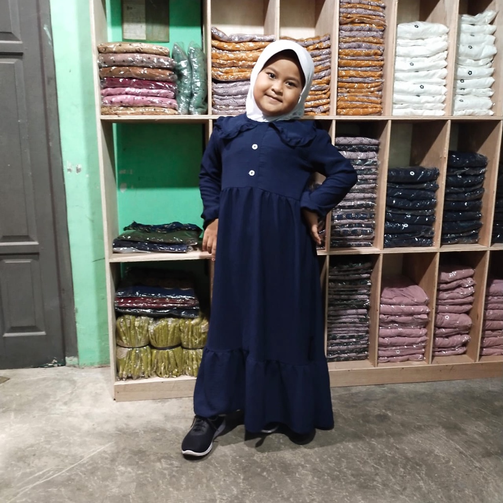 GAMIS ALFINA GAMIS ANAK RAYON CRINKLE AIRFLOW PREMIUM SIZE 4 7 10 TAHUN