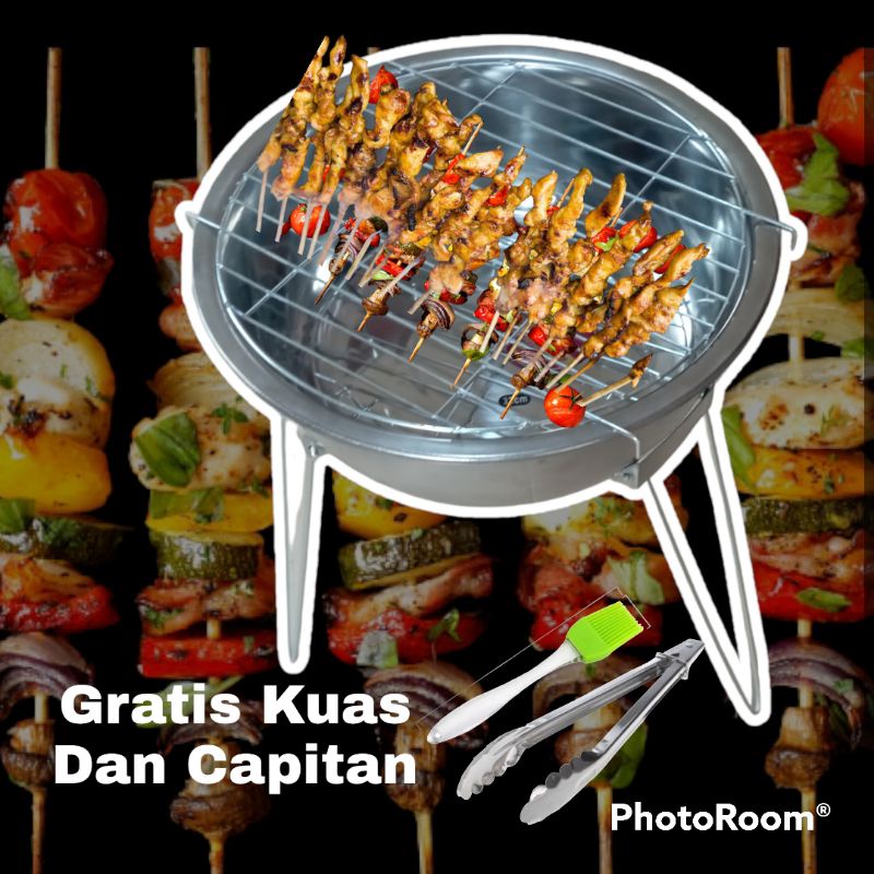 Panggangan Mastro grill  Non Stik Anti Lengket Gratis kuas Dan Capitan/Ukuran  diameter 32 cm Tinggi 29 cm/Panggangan Portable