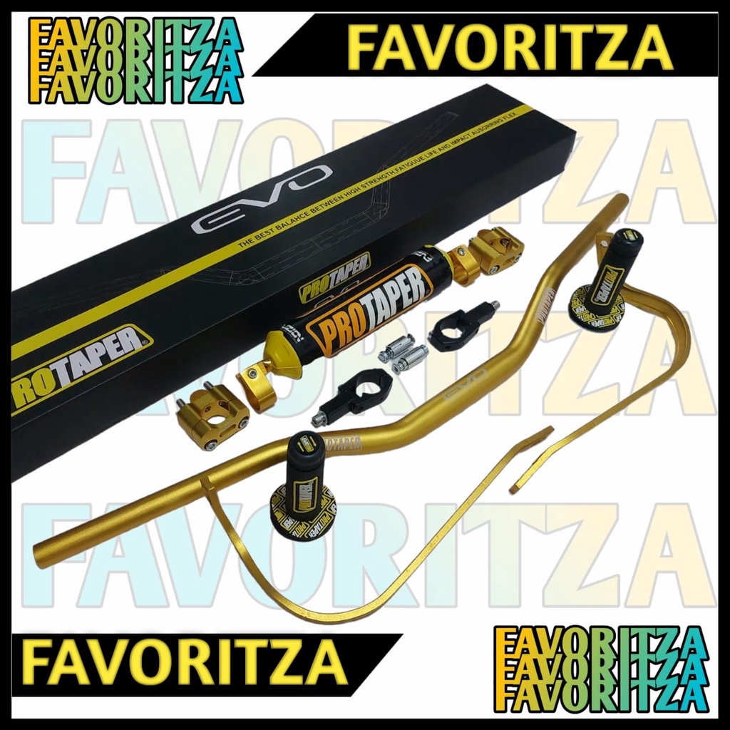 PAKET GOLD STANG FATBAR PROTAPER +RAISER STANG+HANDGUARD+HANDGRIP+BUSA STANG PROTAPER FULL SET UNIVE