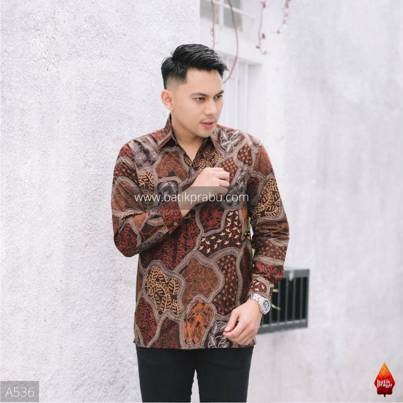 Batik kemeja pria lengan pendek&amp;panjang batik lapis furing katun baturaden reguler PSO1