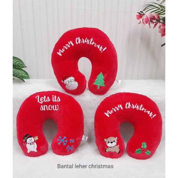 Bantal Leher Christmas Santa Pohon Natal Snowman Reindeer Rusa