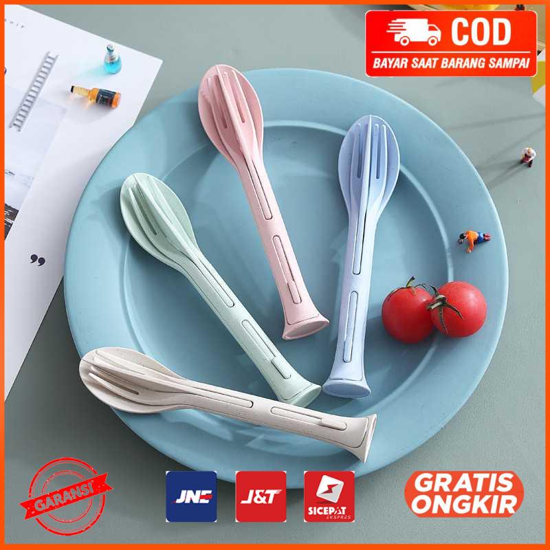 Perlengkapan Makan Sendok Garpu Pisau Travel Set 3in1 JY3