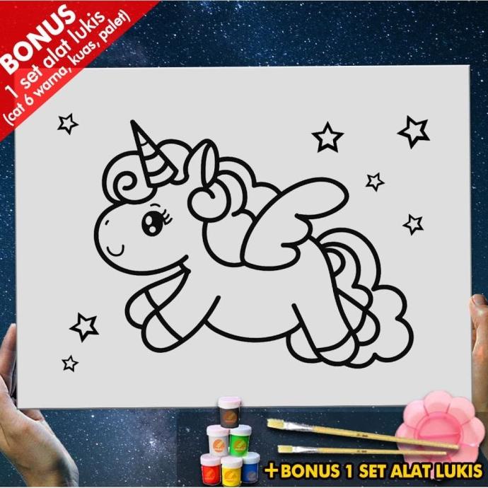 

[COD] Kanvas Lukis Anak Unicorn Flying Canvas Coloring Mewarnai MEL1207 TERPERCAYA Kode 533